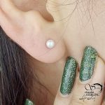 گوشواره استیل گوی مرواریدی ریز کد 16193