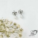 گوشواره استیل گوی مرواریدی ریز کد 16193