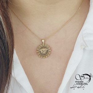 گردنبند استیل مدوسا طرح طلا کد 16208