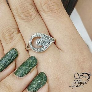 انگشتر نقره سیاه قلم عیار925 کد 16276
