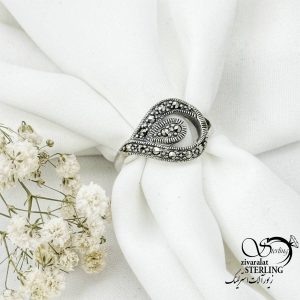 انگشتر نقره سیاه قلم عیار925 کد 16276