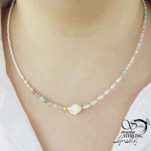 گردنبند فانتزی مهره رنگی کد 16343
