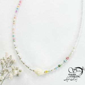 گردنبند فانتزی مهره رنگی کد 16343