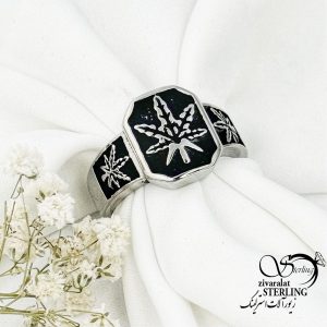 انگشتر مردانه استیل طرح برگ کد 16399
