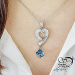 گردنبند قلب با نگین جواهری چند بعدی کد 16415