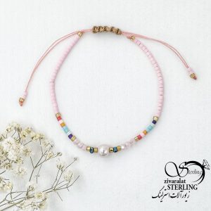 دستبند آسانسوری نگین رنگی کد 16506