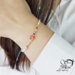 دستبند آسانسوری با گل قرمز کد 16508