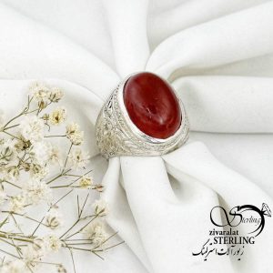 انگشتر نقره عقیق با رکاب گوزنی کد 16525