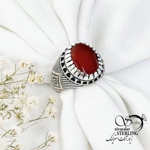 انگشتر نقره مردانه سنگ عقیق یمن کد 16664