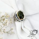 انگشتر نقره نگین سبز نقره 925 کد 16686