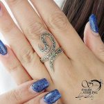 انگشتر نقره ایتالیا سیاه قلم عیار925 کد 16772