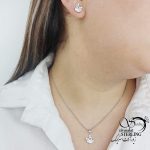 نیم ست نقره نگین جواهری با عیار925 کد 16814