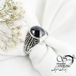 انگشتر نقره ترک سنگ اونیکس کد 16980