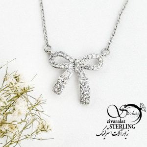 گردنبند پاپیون جواهری مارک استیل کد 17028