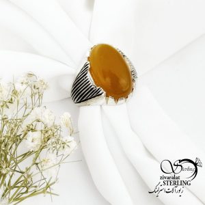 انگشتر نقره 925 سنگ شرف الشمس کد 17134