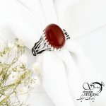 انگشتر نقره ایتالیا 925 عیار سنگ عقیق کد 17162