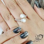 انگشتر نقره فری سایز مرواریدی عیار925 کد 17318