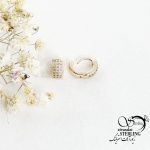 گوشواره کلیپسی ریز نگین اتمی طرح طلا کد 17343