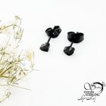 گوشواره استیل میخی طرح قلب مشکی کد 17433