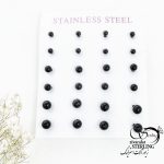 گوشواره استیل گوی ریز مشکی کد 17436