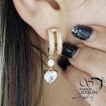 گوشواره آویز الماسی برند ژوپینگ طرح طلا کد 17466