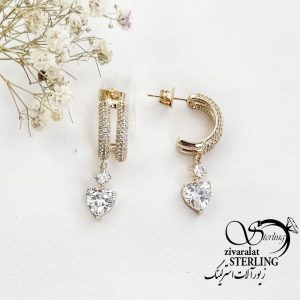 گوشواره آویز الماسی برند ژوپینگ طرح طلا کد 17466