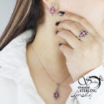 نیمست یاقوت سرخ نقره 925 عیار کد 17475