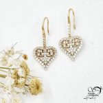 گوشواره قلب ژوپینگ طرح طلا کد 17509
