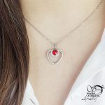 گردنبند ژوپینگ سفید طرح قلب کد 17531