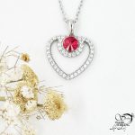 گردنبند ژوپینگ سفید طرح قلب کد 17531