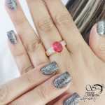 انگشتر ژوپینگ نگین صورتی کد 17604