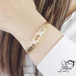 دستبند النگویی طرح طلا مارک ژوپینگ کد 17616