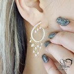 گوشواره کلاسیک آویز جواهری برند ژوپینگ کد 17621