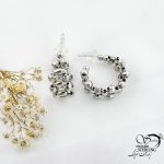 گوشواره گوی سفید طرح دایره کد 17759