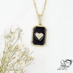 گردنبند استیل مشکی قلب دار کد 17802
