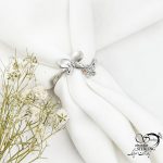 انگشتر ژوپینگ سفید طرح گل و پروانه کد 17805