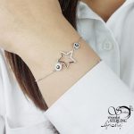 دستبند نقره ستاره توخالی عیار925 کد 17834