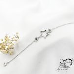 دستبند نقره ستاره توخالی عیار925 کد 17834
