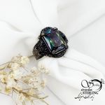 انگشتر نقره کلاسیک عیار925 سنگ 7رنگ کد 17902