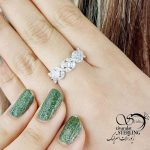 انگشتر نقره طرح گل جواهری عیار925 کد 17982