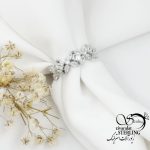 انگشتر نقره طرح گل جواهری عیار925 کد 17982
