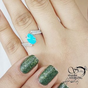 انگشتر نقره فیروزه عیار925 کد 18029