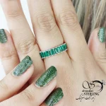 انگشتر نقره 925عیار نگین سبز جواهری سایز7 کد 18167