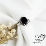 انگشتر نقره عقیق مشکی عیار925 کد 18178