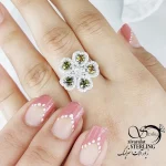 انگشتر نقره طرح گل جواهری عیار925 کد 18218