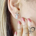 گوشواره جواهری نقره با عیار925 کد 18282