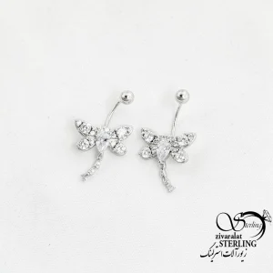 پیرسینگ نقره گوش و ناف طرح سنجاقک کد 18356