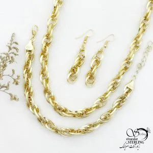 سرویس طرح طلا با روکش آب طلا کد 13380