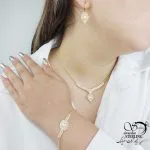 سرویس طرح طلا آویز لوزی کد 15996
