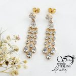 گوشواره ژوپینگ آویز اشکی طرح طلا کد 17465